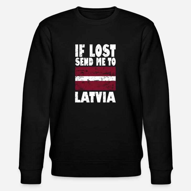 Lettland Flagge Spruch - Stanley/Stella Unisex Bio-Sweatshirt CHANGER  - Schwarz
