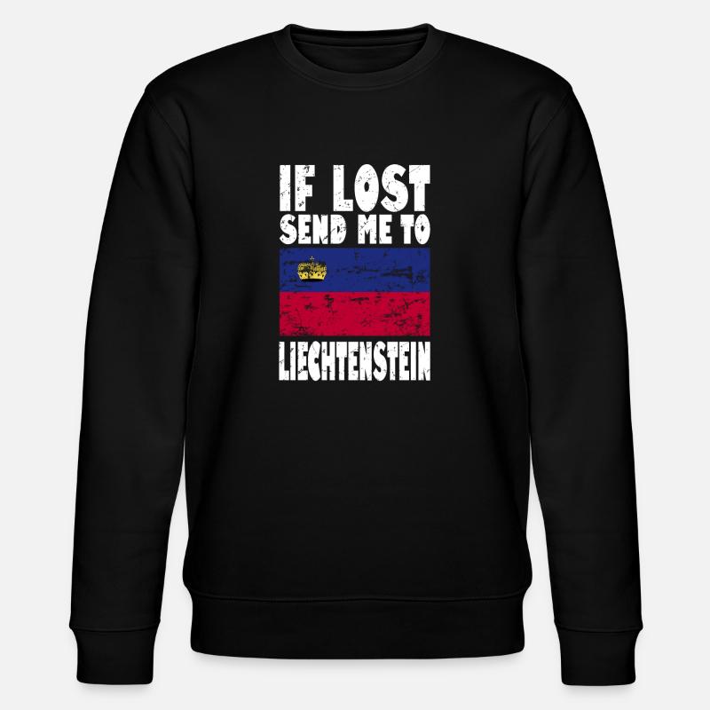 Liechtenstein Flag Slogan - Stanley/Stella CHANGER Unisex Organic Sweatshirt - black