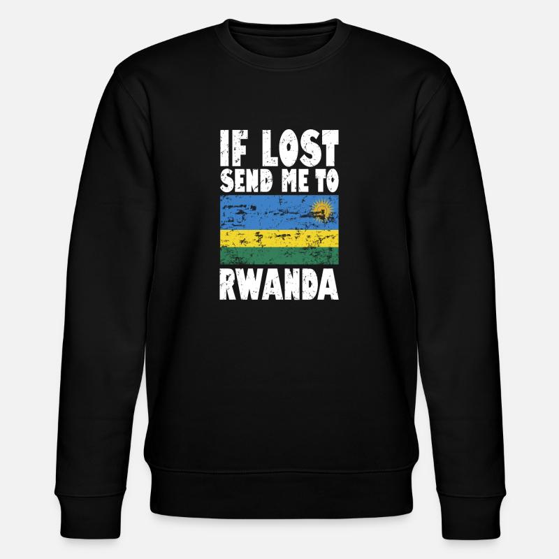 Rwanda Flag Saying - Stanley/Stella CHANGER Unisex Organic Sweatshirt - black