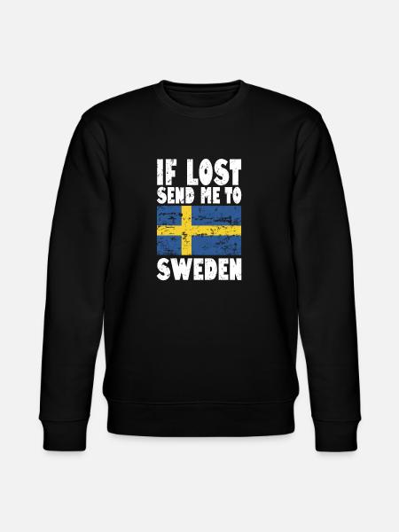 Sveriges flagga säger - Ekologisk sweatshirt CHANGER unisex från Stanley/Stella - svart