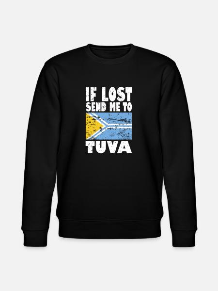 Tuva flagga säger - Ekologisk sweatshirt CHANGER unisex från Stanley/Stella - svart