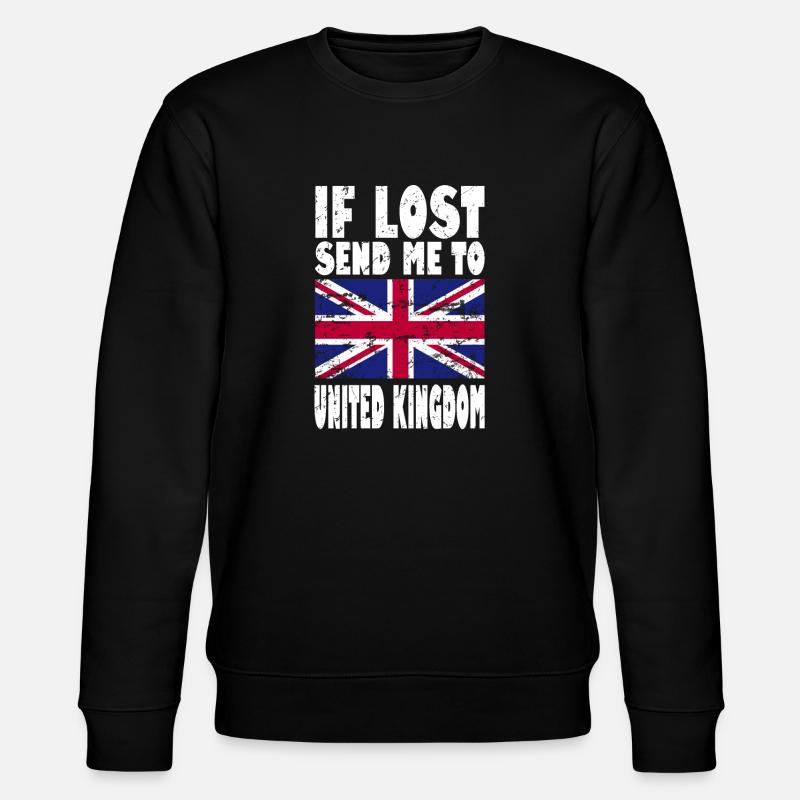 UK Flag Slogan - Stanley/Stella CHANGER Unisex Organic Sweatshirt - black
