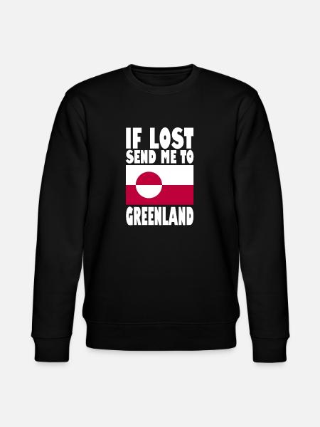 Greenland Flag Saying - Stanley/Stella CHANGER Unisex Organic Sweatshirt - black