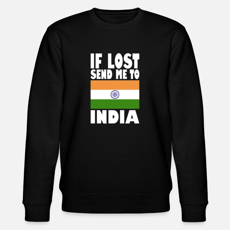 India Flag Saying - Stanley/Stella CHANGER Unisex Organic Sweatshirt - black