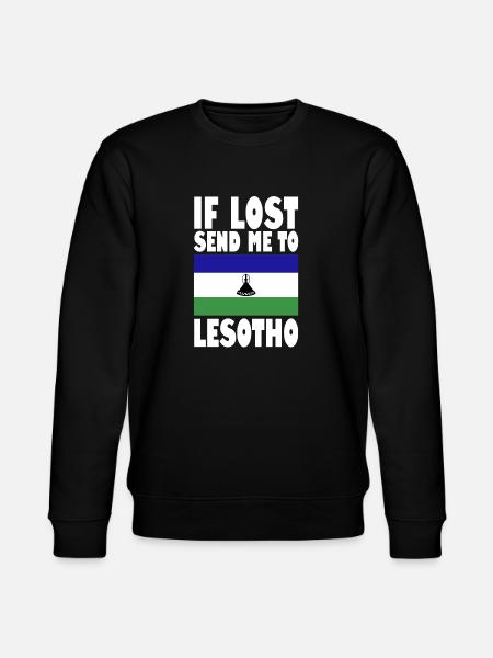 Lesotho Flag Saying - Stanley/Stella CHANGER Unisex Organic Sweatshirt - black
