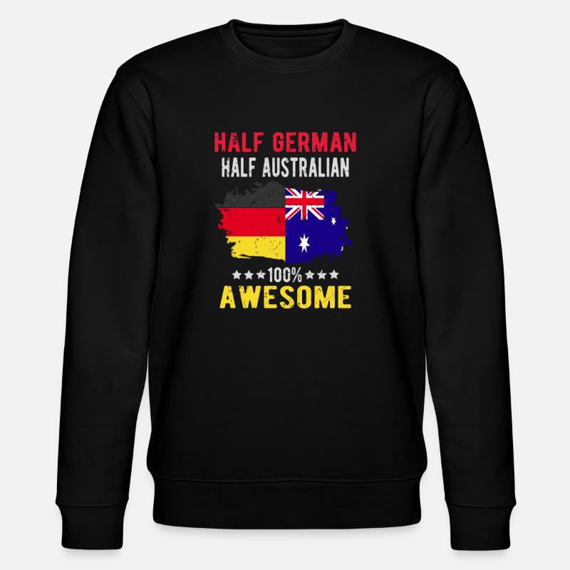 Half German Half Australian - Stanley/Stella CHANGER Unisex Organic Sweatshirt - black
