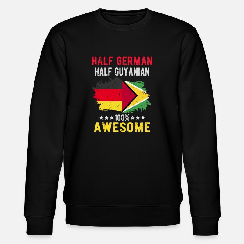 Halb Deutsch Halb Guyaner - Stanley/Stella Unisex Bio-Sweatshirt CHANGER  - Schwarz