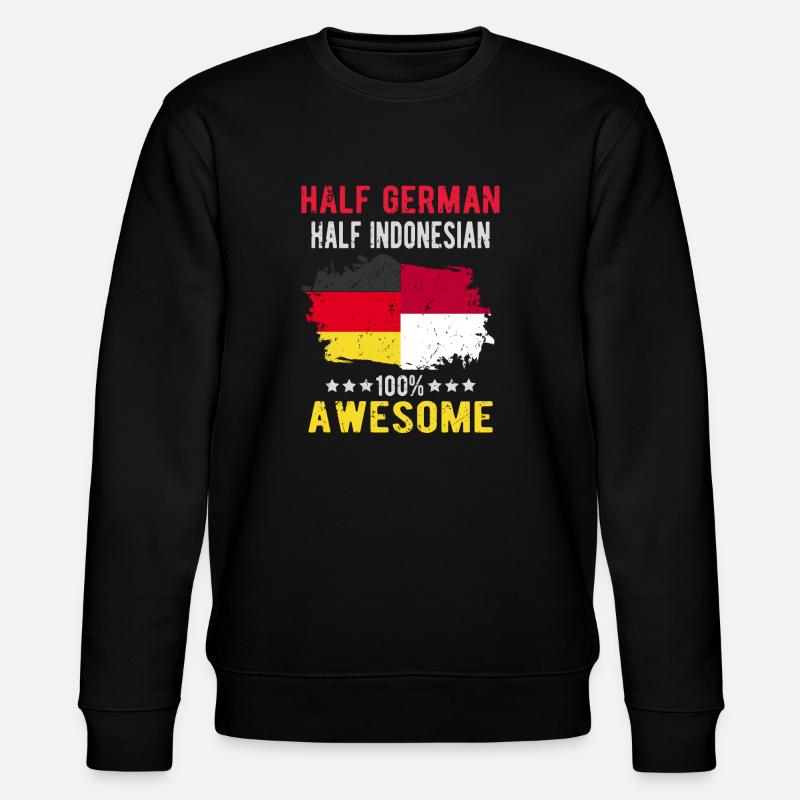 Half German Half Indonesian - Stanley/Stella CHANGER Unisex Organic Sweatshirt - black