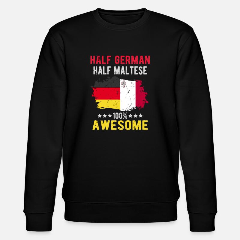 Half German half Mateser - Stanley/Stella CHANGER Unisex Organic Sweatshirt - black