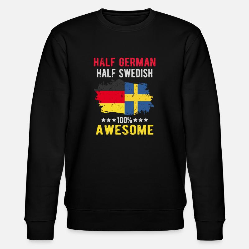 Half German half Swedish - Stanley/Stella CHANGER Unisex Organic Sweatshirt - black
