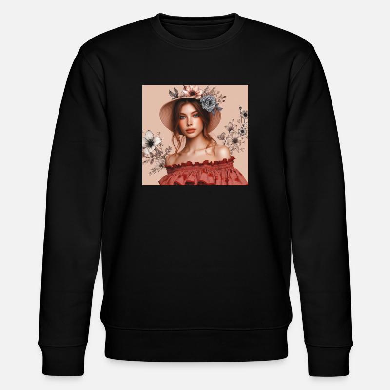 Mädchen mit Hut. - Stanley/Stella Unisex Bio-Sweatshirt CHANGER  - Schwarz