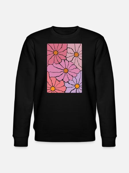Boho Flora Flowers - Stanley/Stella CHANGER Unisex Organic Sweatshirt - black