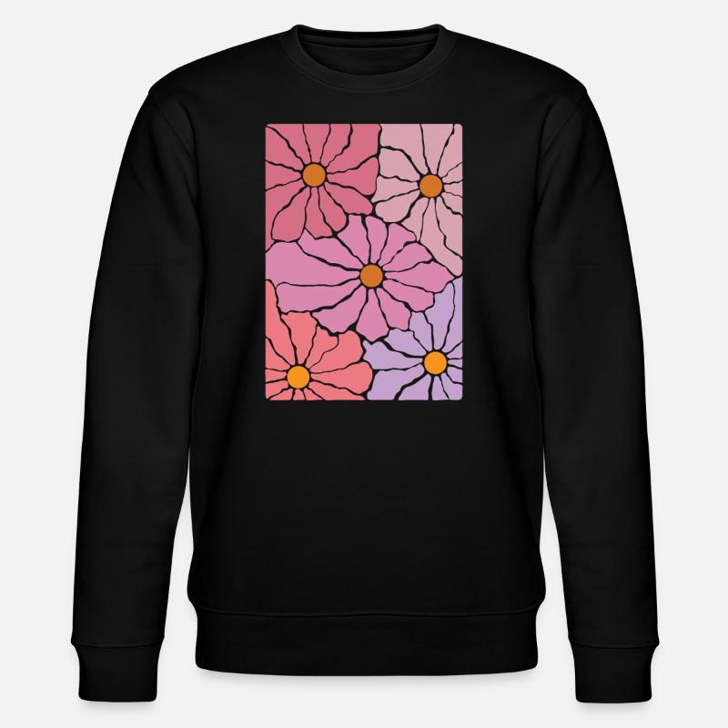 Boho Flora Blumen - Stanley/Stella Unisex Bio-Sweatshirt CHANGER  - Schwarz