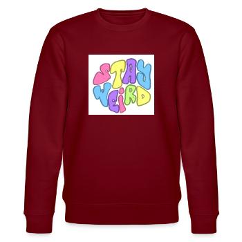 STAY WEIRD - Stanley/Stella Unisex Bio-Sweatshirt CHANGER  - Burgunderrot - Vorne - Nik (191cm) & Marisol (170cm)