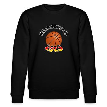 Deutschland Basketball Weltmeister 2023 - Stanley/Stella Unisex Bio-Sweatshirt CHANGER  - Schwarz - Vorne - Nik (191cm) & Marisol (170cm)