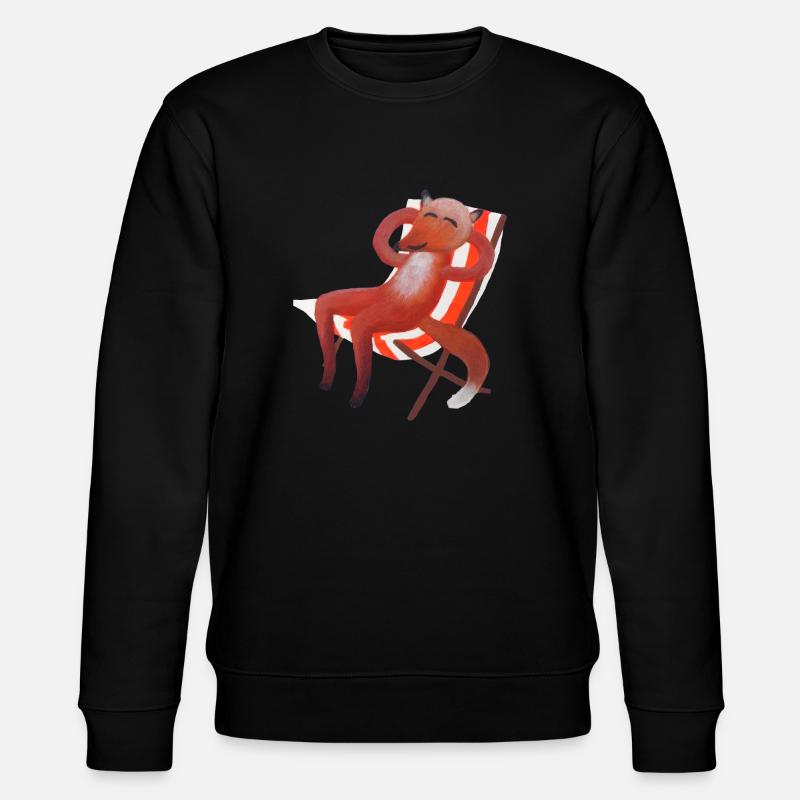 Sunbathing Fox (without sun) - Stanley/Stella CHANGER Unisex Organic Sweatshirt - black