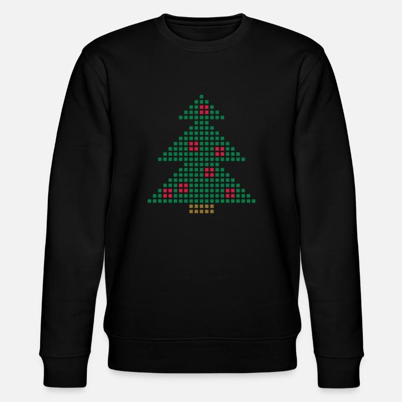 Christmas Tree Pixel - Stanley/Stella Unisex Bio-Sweatshirt CHANGER  - Schwarz