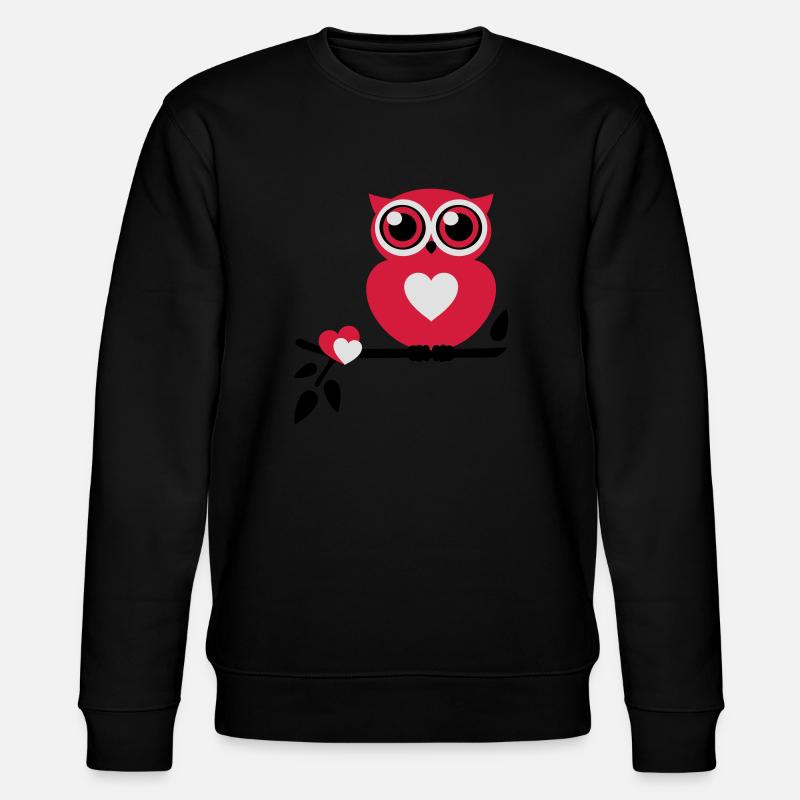 Eule Love - Stanley/Stella Unisex Bio-Sweatshirt CHANGER  - Schwarz