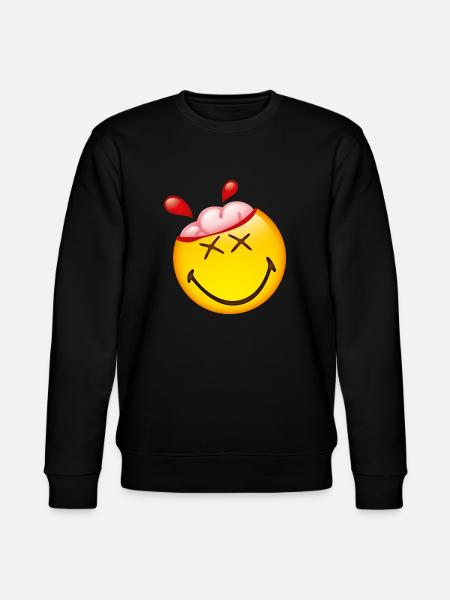 Smiley Glossy Happy Brain - Stanley/Stella CHANGER Unisex Organic Sweatshirt - black