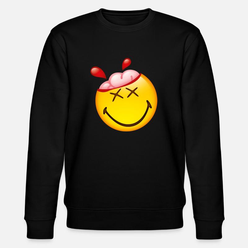 Smiley Glossy Happy Brain - Stanley/Stella Unisex Bio-Sweatshirt CHANGER - Schwarz