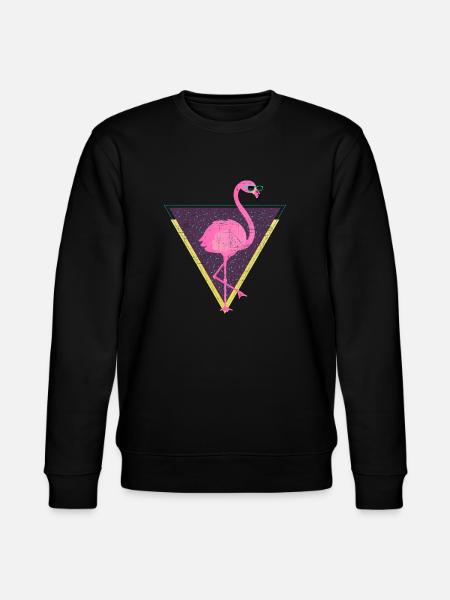 Tropical Flamingo Triangle | 80s Style - Stanley/Stella CHANGER Unisex Organic Sweatshirt - black