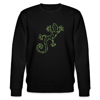 Gekko vert et noir - Sweat bio CHANGER Stanley/Stella Unisexe - noir - Devant - Nik (191cm) & Marisol (170cm)