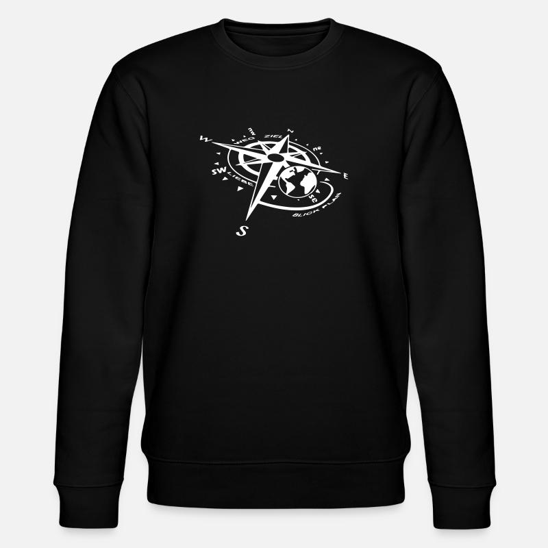Kompass Weg Ziel Bstyled Freizeitmode - Stanley/Stella Unisex Bio-Sweatshirt CHANGER  - Schwarz