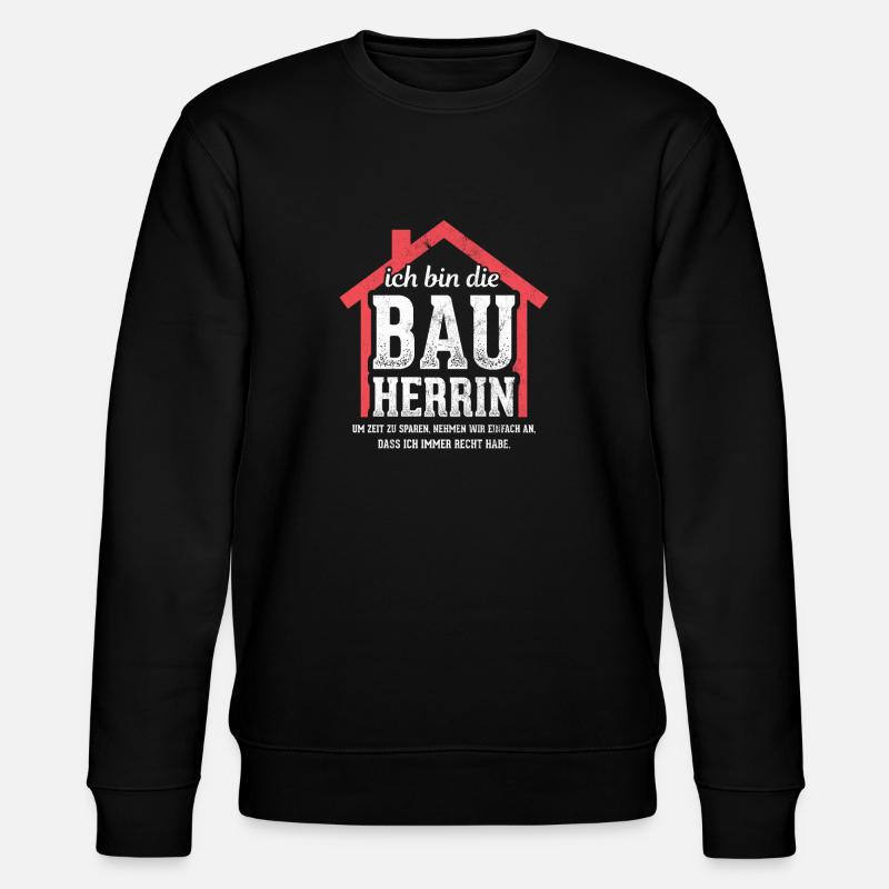 Bauherr Baustelle Hausbau - Stanley/Stella Unisex Bio-Sweatshirt CHANGER  - Schwarz