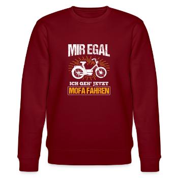 Mofa Moped - Stanley/Stella Unisex Bio-Sweatshirt CHANGER  - Burgunderrot - Vorne - Nik (191cm) & Marisol (170cm)