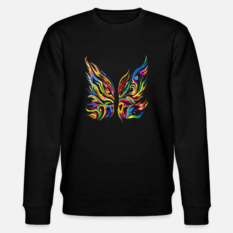 Schmetterling - Free your mind by Inart - Stanley/Stella Unisex Bio-Sweatshirt CHANGER - Schwarz