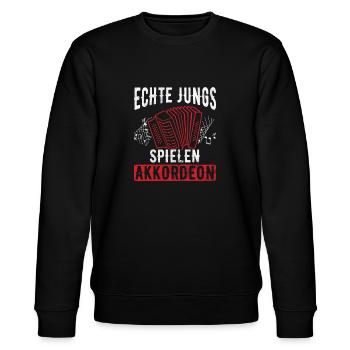 Akkordeon Musik - Stanley/Stella Unisex Bio-Sweatshirt CHANGER  - Schwarz - Vorne - Nik (191cm) & Marisol (170cm)