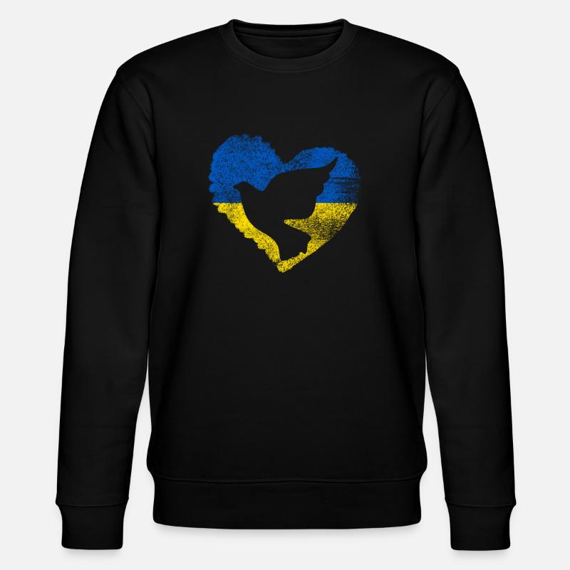 Ukraine Herz - Stanley/Stella Unisex Bio-Sweatshirt CHANGER  - Schwarz