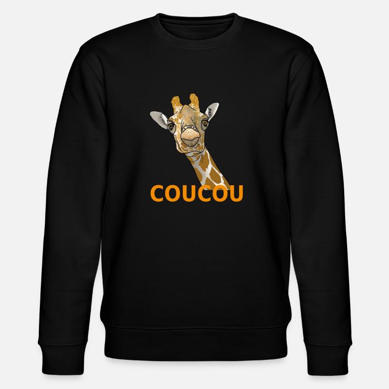 Giraffe Coucou - Stanley/Stella Unisex Bio-Sweatshirt CHANGER  - Schwarz