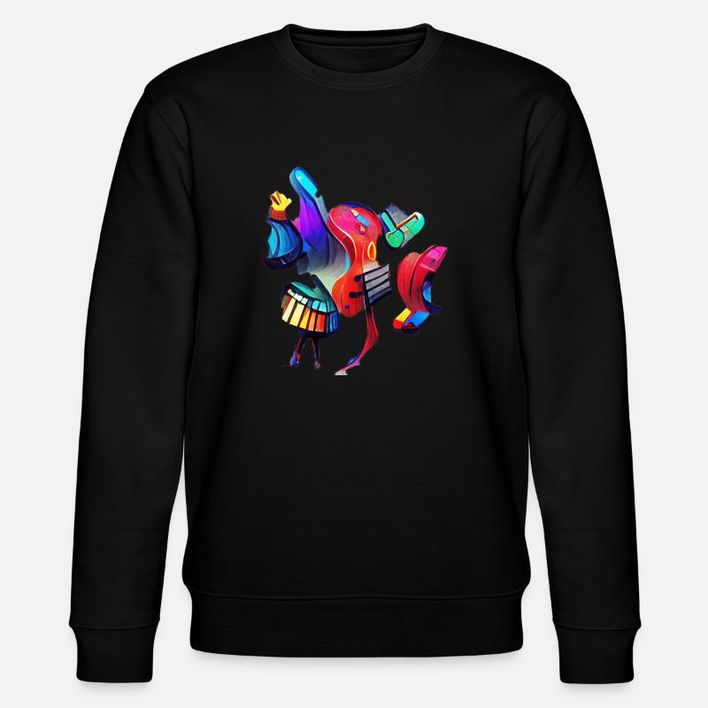 Abstrakte Musikinstrumente - Stanley/Stella Unisex Bio-Sweatshirt CHANGER  - Schwarz
