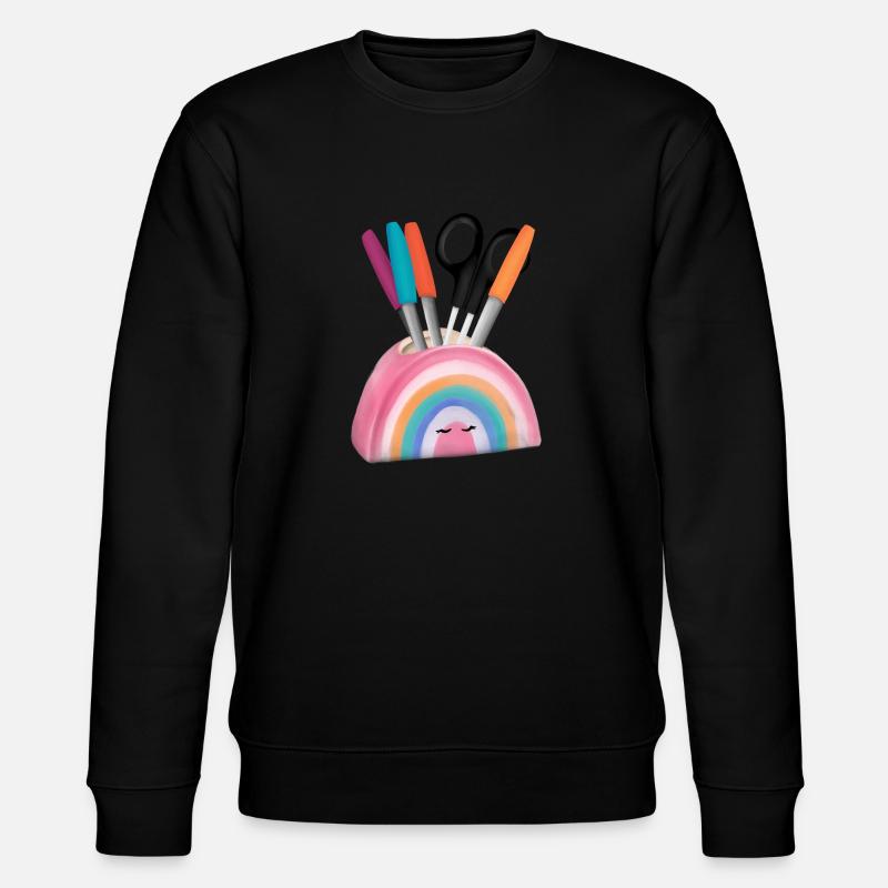 Rainbow Pencil Box - Stanley/Stella CHANGER Unisex Organic Sweatshirt - black