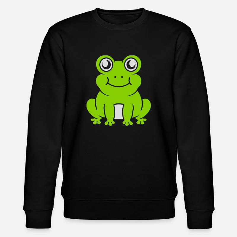 Comic sweet frog sitting - Stanley/Stella CHANGER Unisex Organic Sweatshirt - black