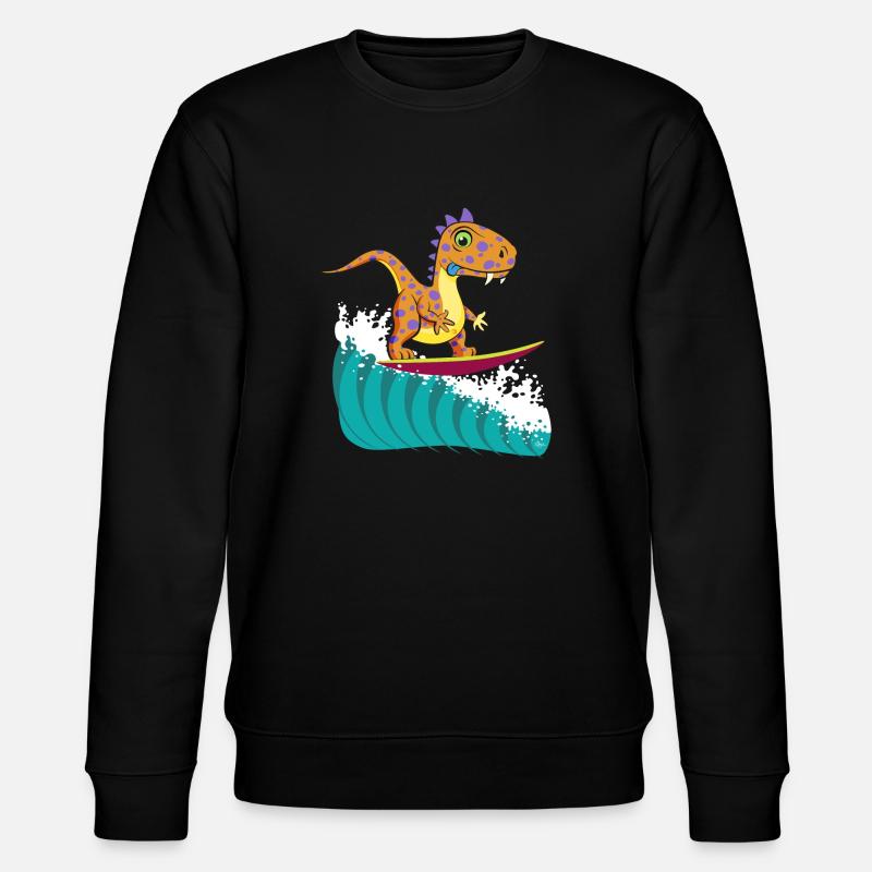 Dino Surf Cool #2 - Stanley/Stella Unisex Bio-Sweatshirt CHANGER - Schwarz