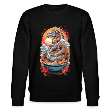 Ramen Drachen Ukiyo-e Otaku Manga Design - Stanley/Stella Unisex Bio-Sweatshirt CHANGER  - Schwarz - Vorne - Nik (191cm) & Marisol (170cm)