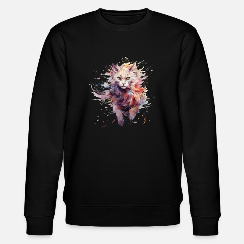 Furchtlose Katze - Stanley/Stella Unisex Bio-Sweatshirt CHANGER  - Schwarz