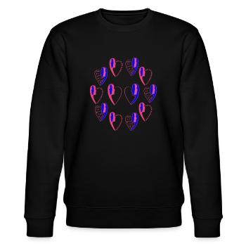 Broche d'amour. - Sweat bio CHANGER Stanley/Stella Unisexe - noir - Devant - Nik (191cm) & Marisol (170cm)