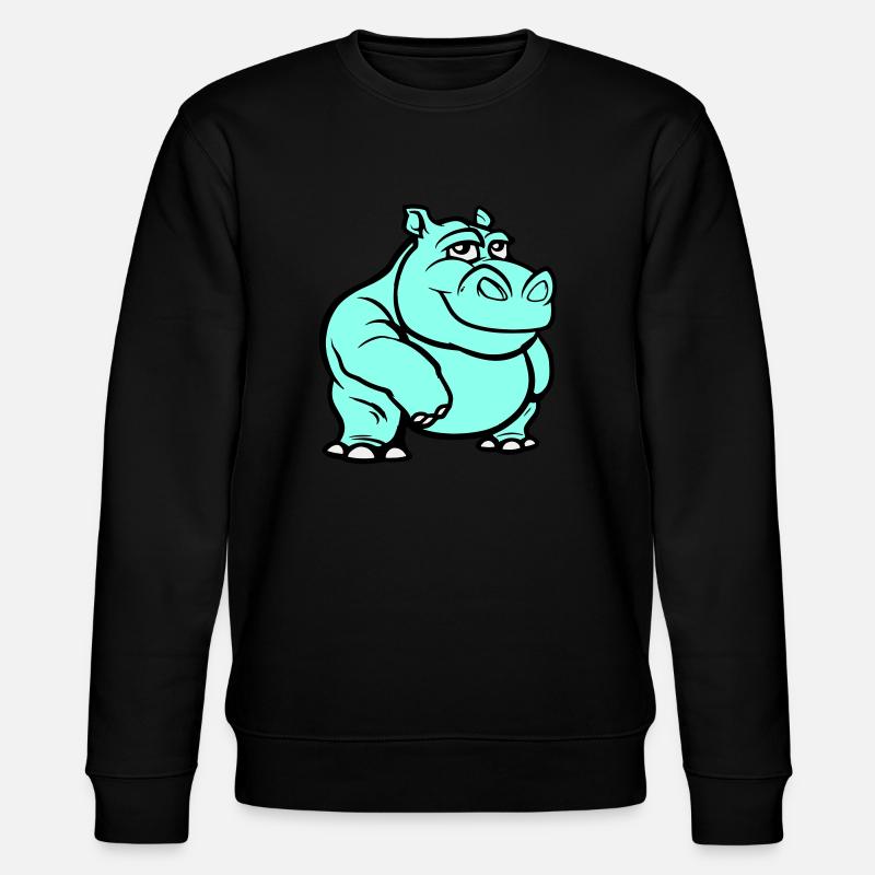 Hippo Comic - Stanley/Stella CHANGER Unisex Organic Sweatshirt - black