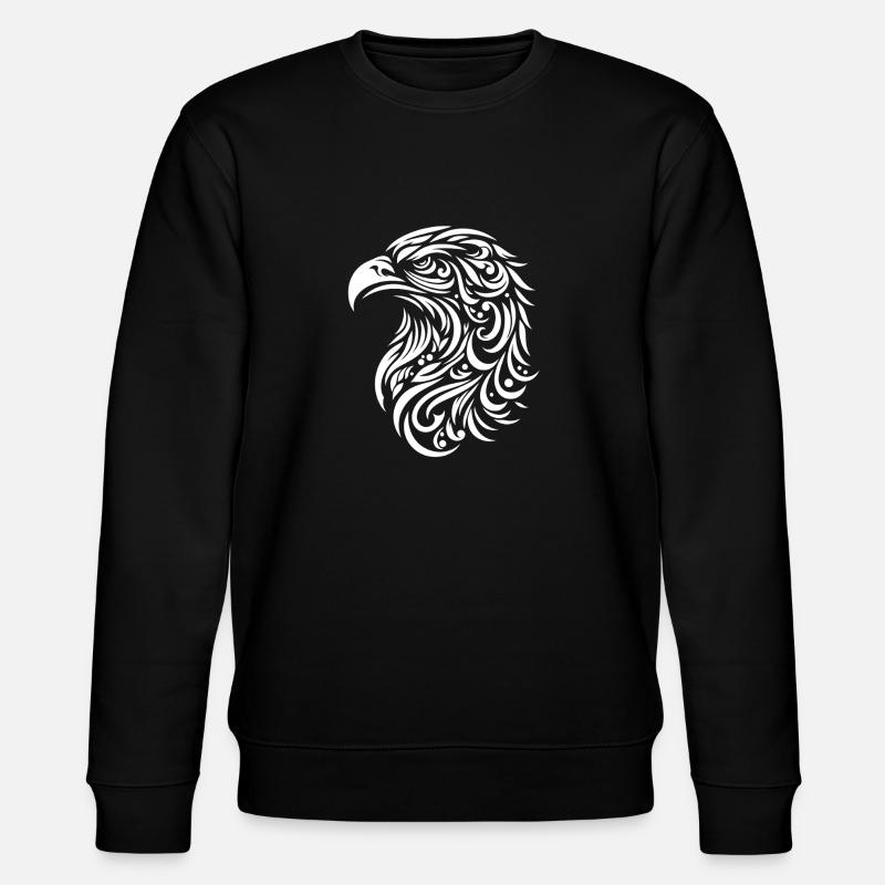 Eagel-Kopf-Tattoo-Stil - Stanley/Stella Unisex Bio-Sweatshirt CHANGER  - Schwarz