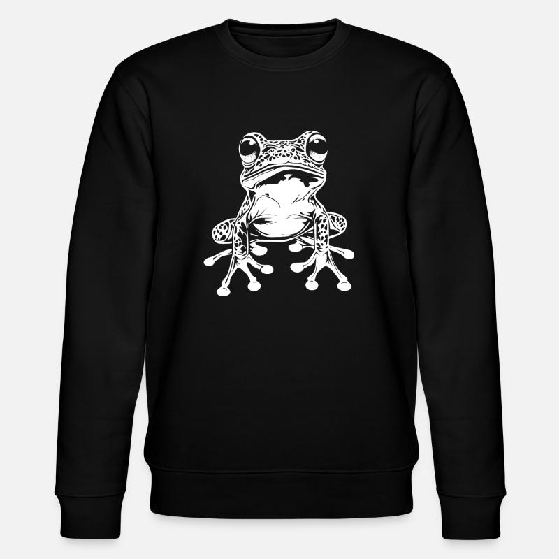 Frog Illustration Graphic Reptile - Stanley/Stella CHANGER Unisex Organic Sweatshirt - black