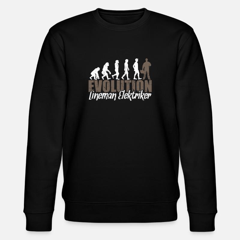 Elektriker Evolution - Stanley/Stella Unisex Bio-Sweatshirt CHANGER  - Schwarz
