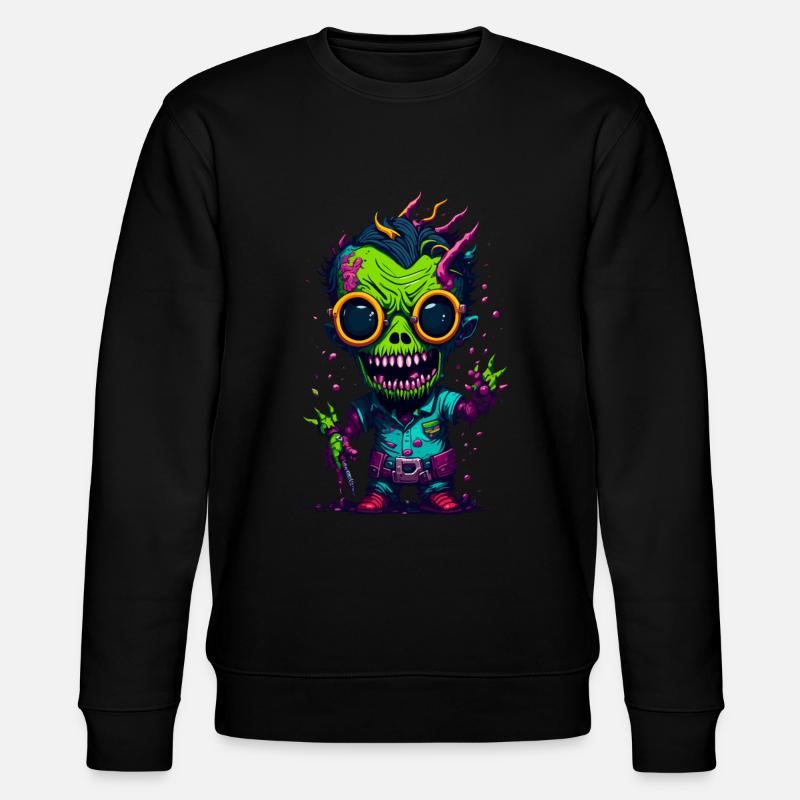 Bunter cooler Zombie - Stanley/Stella Unisex Bio-Sweatshirt CHANGER  - Schwarz