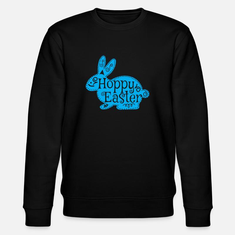 Hoppy Easter Happy Easter - Stanley/Stella CHANGER Unisex Organic Sweatshirt - black
