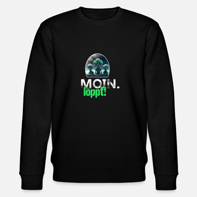 moin Aliens - Stanley/Stella Unisex Bio-Sweatshirt CHANGER - Schwarz