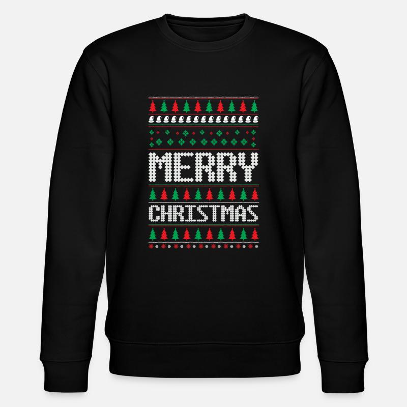 Frohe Liftmas Hässlicher Weihnachtspullover - Stanley/Stella Unisex Bio-Sweatshirt CHANGER  - Schwarz