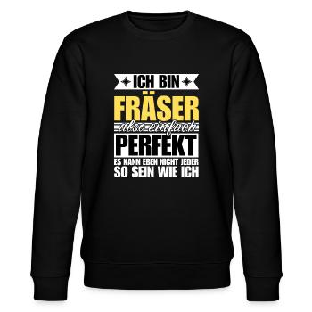 Perfekter Fräser - Stanley/Stella Unisex Bio-Sweatshirt CHANGER  - Schwarz - Vorne - Nik (191cm) & Marisol (170cm)