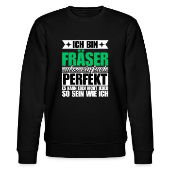 Perfekter Fräser - Stanley/Stella Unisex Bio-Sweatshirt CHANGER  - Schwarz - Vorne - Nik (191cm) & Marisol (170cm)